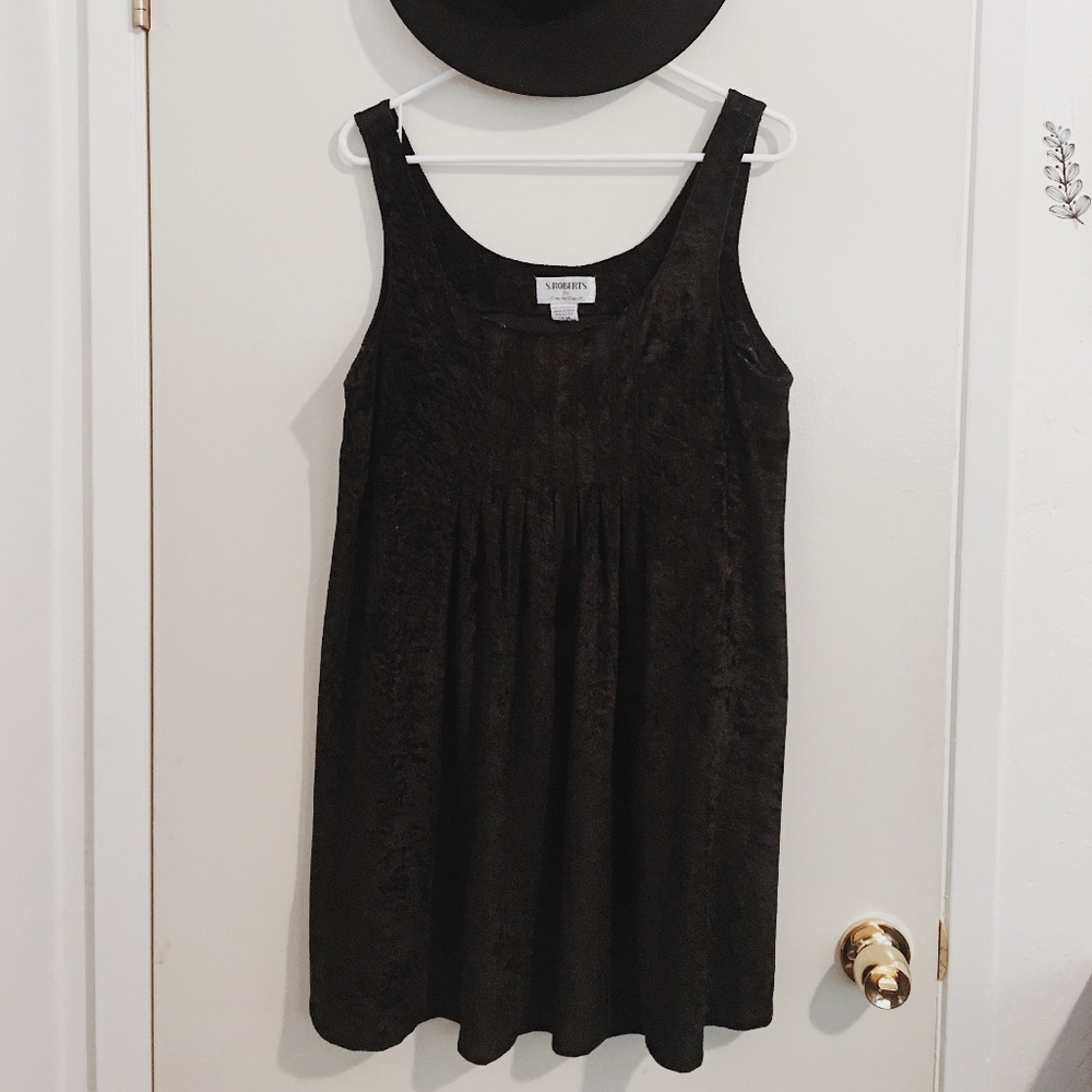 OrientCraft Vintage Black Velvet Dress